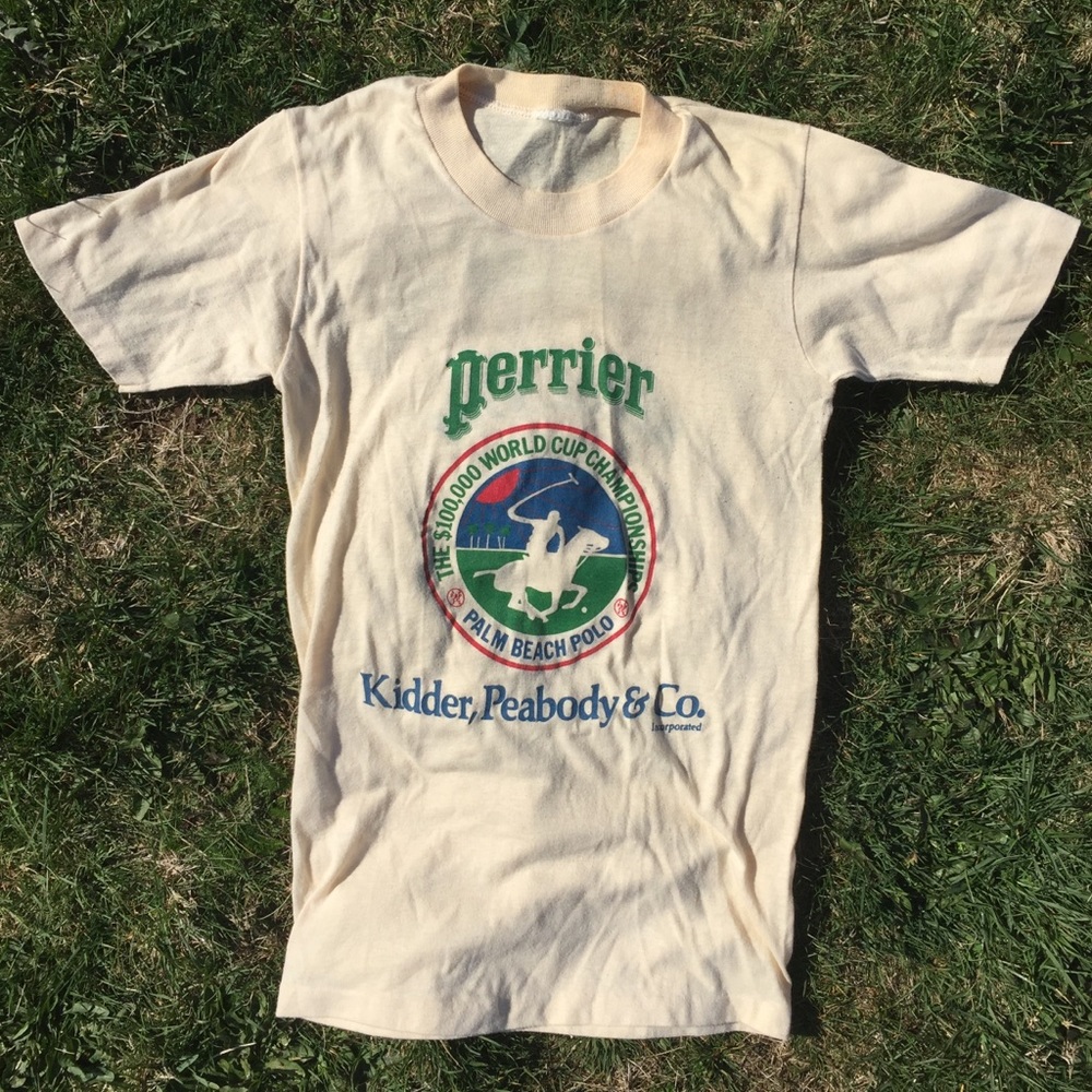 Vintage Perrier Palm Beach Polo 1981 T-shirt